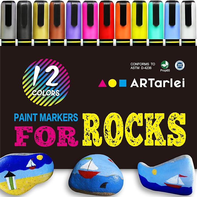 Rock Painting Perfection Markers Pens: 12 Vibrant Colors - Image 9