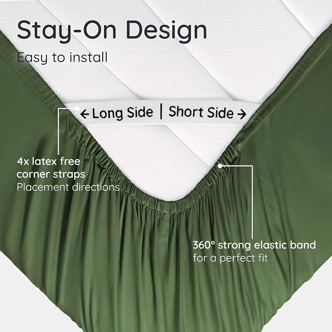 Bambaw Full Fitted Sheet Only, 100% Viscose Derived from Bamboo Fitted Sheet - Image 5