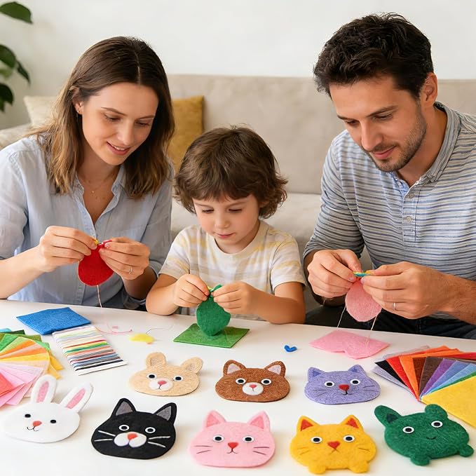 NEBURORA 80PCS Felt Fabric Sheets Craft Kit - Image 5