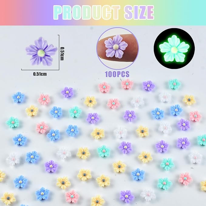 100 Pieces Tiny Flower for Dollhouse Miniatures Resin Things for Crafts Mini - Image 3