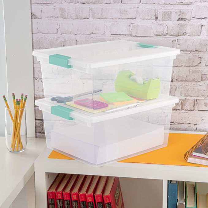 Sterilite 12-Pack Clip Box, Stackable Clear Plastic Bins - Image 9
