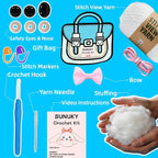 BUNUKY Beginner Crochet Kit, Snowy Bunny Amigurumi Starter Kit - Image 5