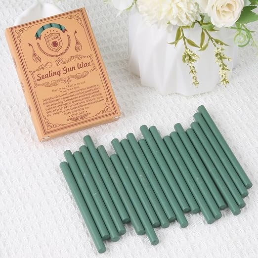 Olive Green Sealing Wax Sticks, WASOHLING 20Pcs Glue Gun Wax Seal Sticks - Image 2
