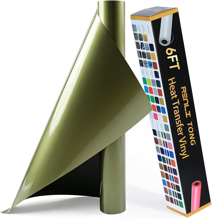 RENLITONG Soft Metal Heat Transfer Vinyl, Premium PU Material HTV Roll by RENLITONG