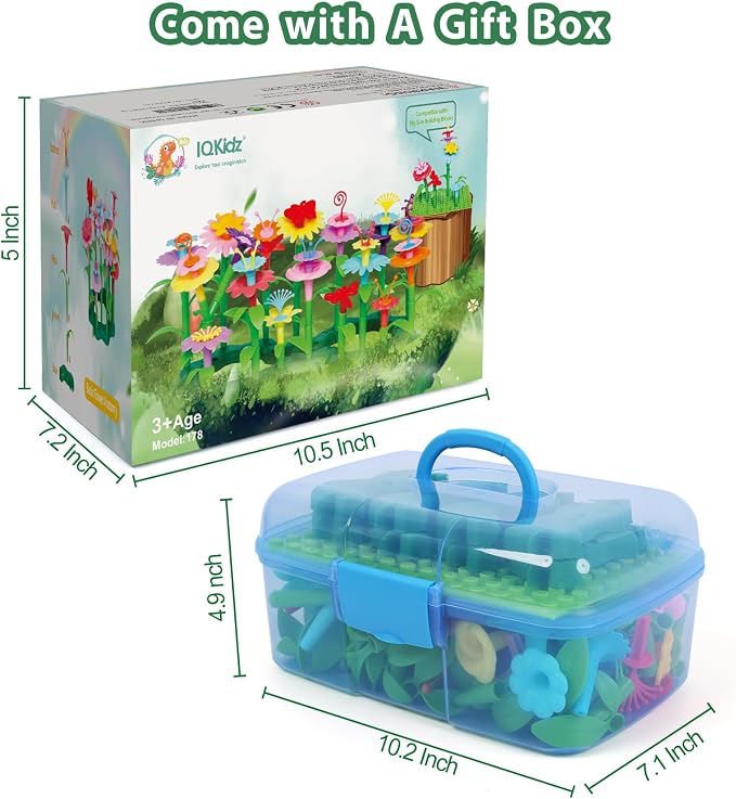 IQKidz Toddler Toys for Girls 2-4 Years Old, Flower Garden Building - Image 6
