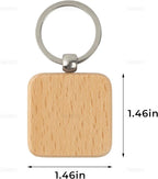 AUEAR, Blank Wooden Key Chain Wood Keychain Key Ring Key Tags Personalized EDC - Image 2
