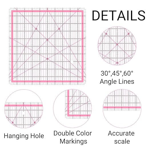 Quilting Rulers, 5 Square Ruler Quilting Templates - Image 3