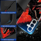 for Samsung Galaxy S26 Case, Cool Dinosaur Red Black Pattern Glossy 2 in 1 - Image 4