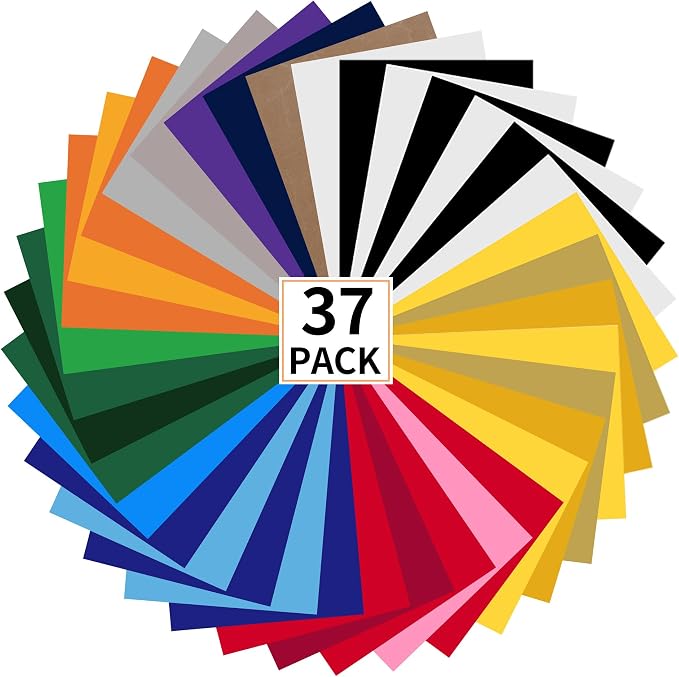 guangyintong HTV Heat Transfer Vinyl Bundle: 36 Pack 12" x 10" Iron on Vinyl by guangyintong