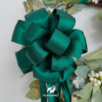 HUIHUANG Hunter Green Satin Wired Ribbon 2.5 inch Dark Green Wire Edge Ribbon - Image 5