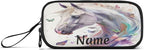Custom White Horse Butterflies Pencil Case Box Boys Girls Personalized Name - Image 8