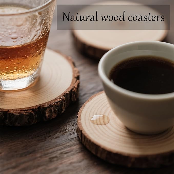 Unfinished Natural Wooden Slices 40 Pcs 3.2-4 Inch Wood Circles - Image 4
