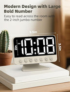 Odokee Digital Alarm Clocks for Bedrooms: Large Bold Number 5 Brightness Dimmer - Image 2