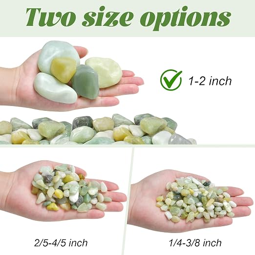 5 lb Jade Pebbles for Indoor Plants, 1-2 Inch Polished Decorative Pebbles for - Image 5