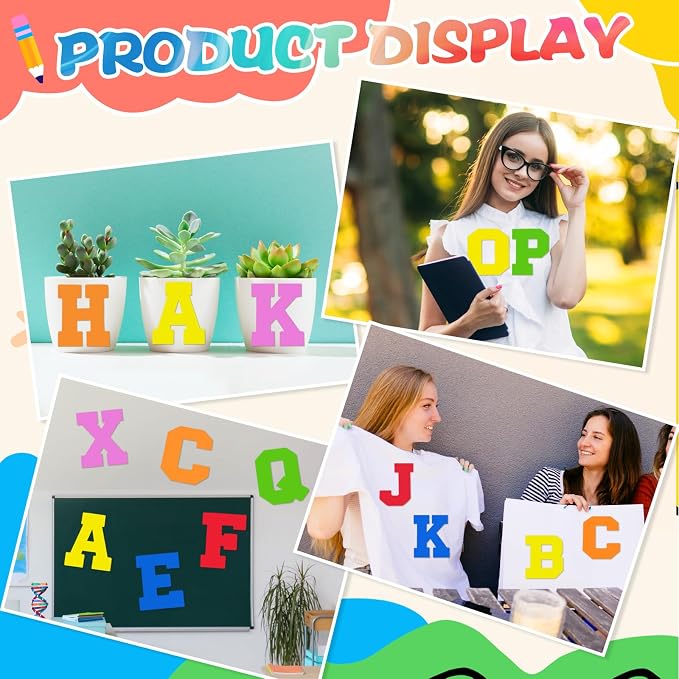 WILLBOND 52 Pcs Back to School Foam Alphabet Letters - Image 5