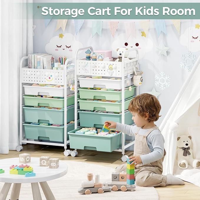 4 Drawer Rolling Storage Cart - Image 8