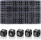 252 Pcs Large Black Letter Beads - 10mm Big Square Letter Beads by DoDoBeads