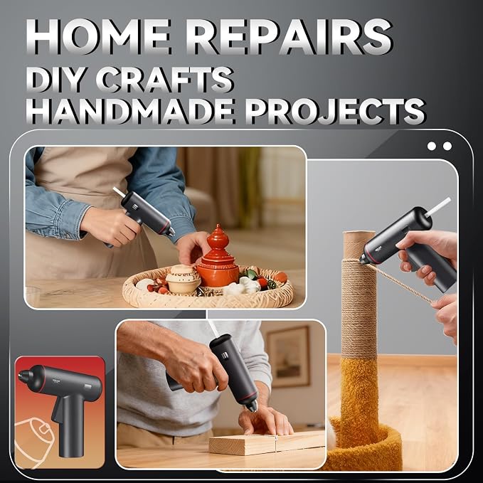 DELIXI Hot Glue Gun and Sticks Set, Cordless Glue Gun - Image 8
