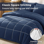 CozyLux King Size Comforter Set Navy Blue - Image 6
