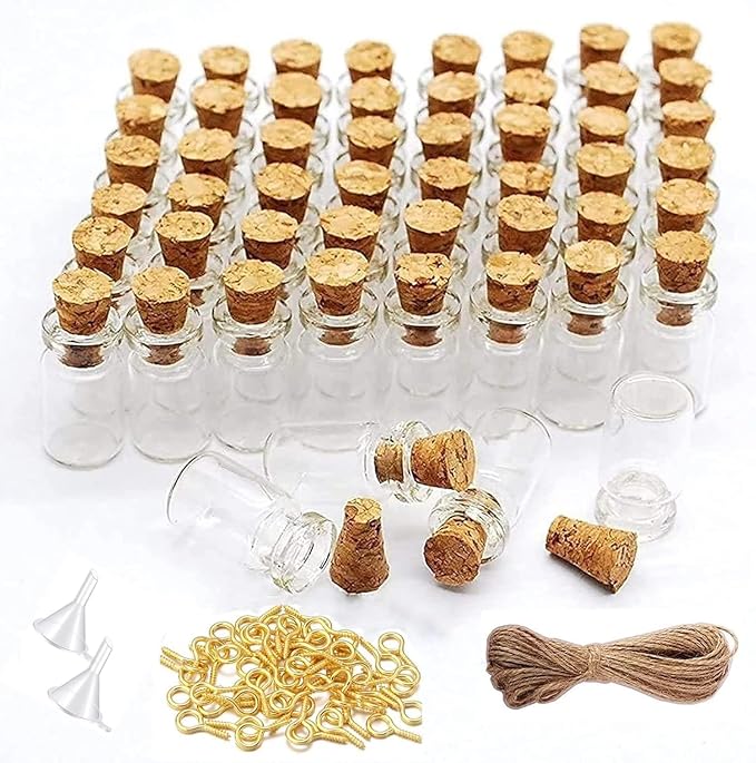 200 Pcs 0.5ml Mini Small Glass Bottles by Minsily