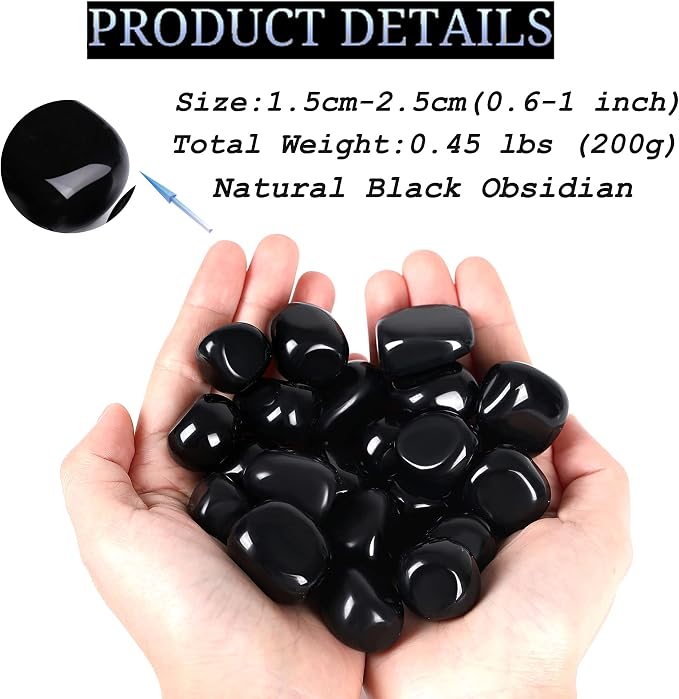 DUQGUHO Black Obsidian Natural Healing Crystals Set - Image 7