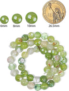 45pcs Round Loose Light Green Fire Agate Beads - Image 2