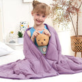 Purple Weighted Blanket Kids 7lbs, Cooling Heavy Throw Blanket by BETU