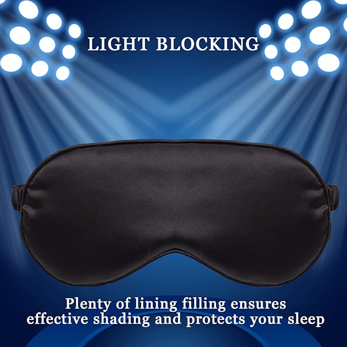 LERSVICVIL Sleep Mask 4 Pack Silk Eye Cover Soft Satin Blindfold Elastic Strap - Image 6