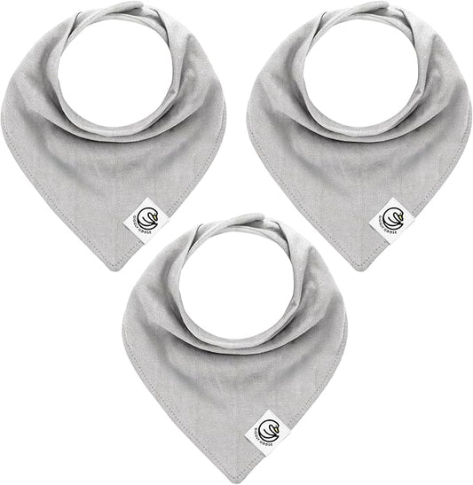3 Pack Baby Bibs for Boys & Girls | Cotton, Absorbent Drooling & Teething Bib | Thick, Adjustable Snap-on