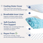 Memory Foam Pillows 2 Pack – Adjustable Loft Cooling Pillows Queen Size Set of 2 - Image 4