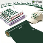 VINYL FROG Dark Green Heat Transfer Vinyl Roll 12" x5ft Matte HTV Vinyl | Dark - Image 2
