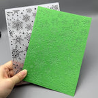 3D Plastic Embossing Folder Template Christmas Diverse Snowflakes Texture 5x7 - Image 7