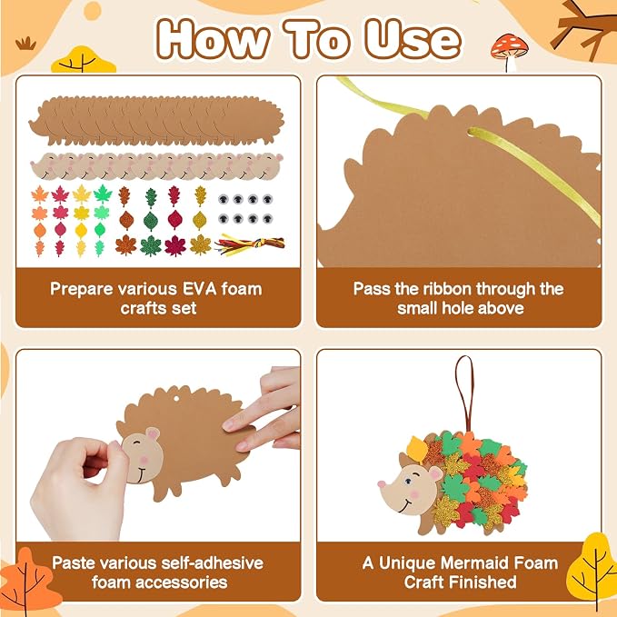 Fennoral 12 Pack Hedgehog Crafts - Image 3