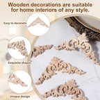 4 Pcs Wood Appliques for Furniture, Victorian Furniture Decorative Wood Trim - Image 4