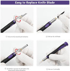 EHDIS 2PCS Exacto Knife Set Utility Craft Precision Hobby Knife Kit - Image 7