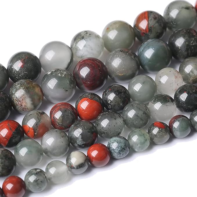 12mm 32pcs Natural African Bloodstone Beads Round Loose Gemstone Energy Healing by NaturalStoneBeads