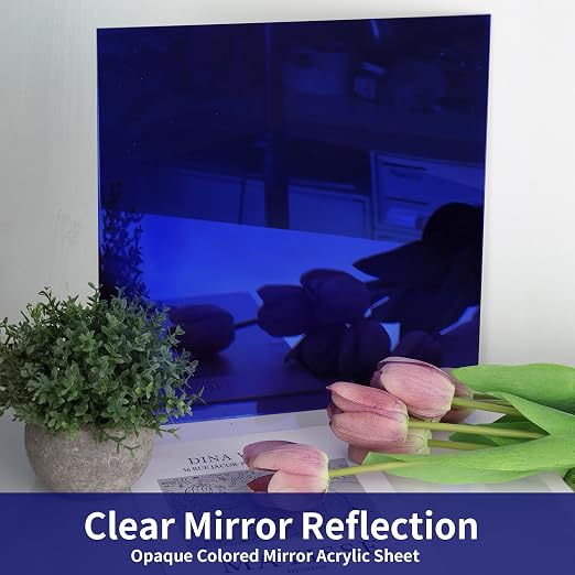 5 Pack 12x12 Inch Blue Mirrored Acrylic Sheets, 1/8 in Thick | Plastic Glossy - Image 6
