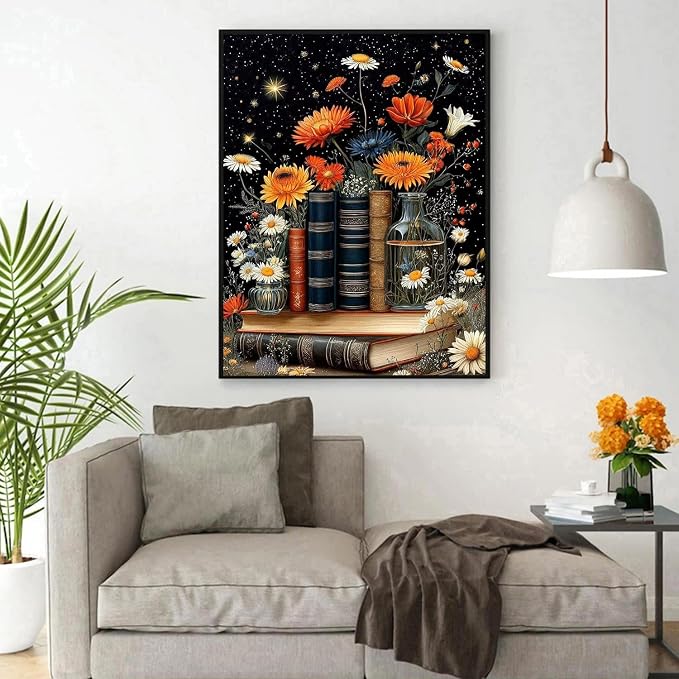 Book Flower Diamond Art Kits for Adults, DIY 5D Diamond Painting Kits for - Image 2