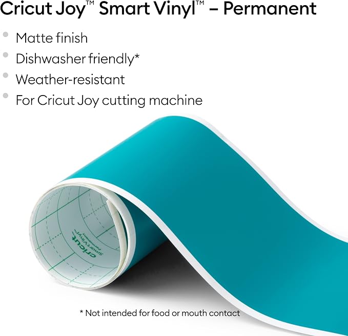 Cricut Joy Smart Permanent Vinyl, Aqua 2-Pack of 4ft Rolls, Matte Finish - Image 2