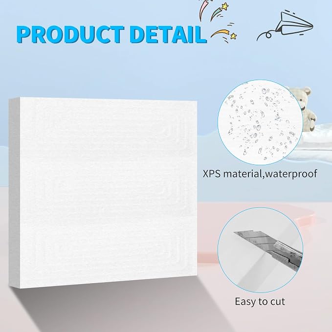 LuckyFoam White 4 Pack 12x12x1 inch Foam Sheets 1 Inch Thick | Polystyrene - Image 4