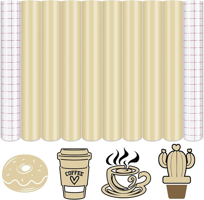 Tintnut Skin Tone Permanent Vinyl 8 Sheets 12x10in Beige Adhesive Vinyl | Solid by Tintnut