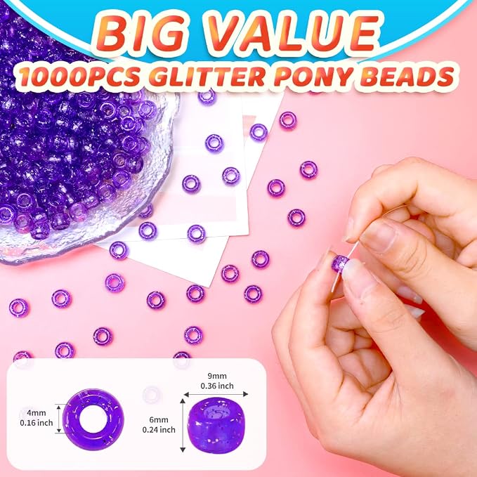 Iooleem Pony Beads, Beads for Jewelry Making, Beading Supplies, Arts & Crafts - Image 2