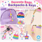 828Pcs DIY Beaded Keychain Making Kit, Bag Charm Making Kit | A-Z Alphabet Beads - Image 7