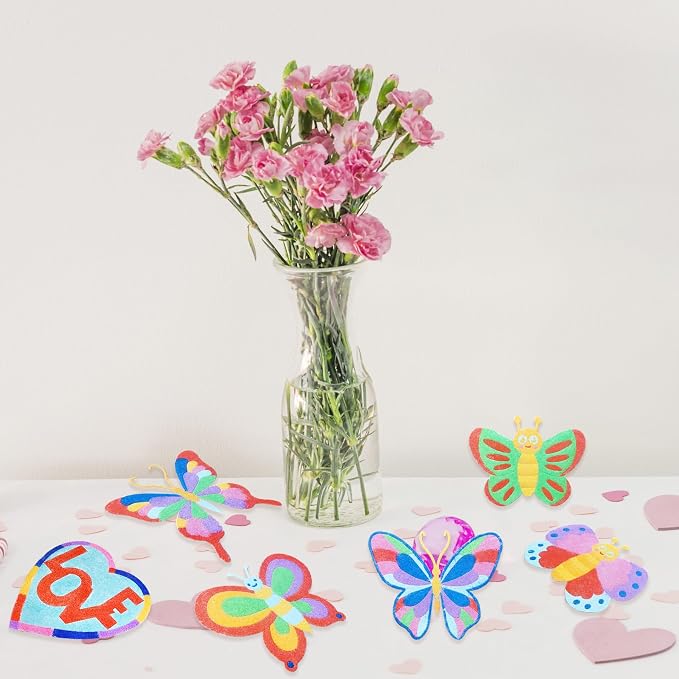 30-Set Butterfly Sand Art Craft Kit, Spring DIY Sand Painting Activities | - Image 5