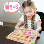 MTYOKILN Magnetic Color and Number Maze, Montessori Wooden Magnet Puzzle Game - Image 3