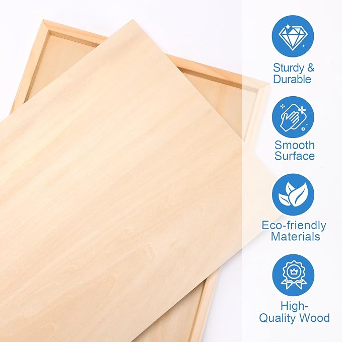 ESRICH 12x16 Inch Wood Panels for Painting, 2 Pack Craft Wood Canvas Boards - Image 3