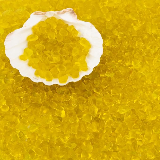 QEQEKAKA Sea Glass Stones for Crafts About 1LB Yellow Glass Pebbles Gemstones - Image 5