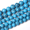 90PCS 4mm Natural Stone Beads Blue Turquoise Round Loose Gemstone Beads by NaturalStoneBeads