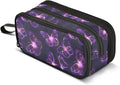 Butterflies Purple Neon Pencil Case Box Boys Girls Large Pencil Pouch Zipper by BOENLE-WELCOMEYOURCOMING