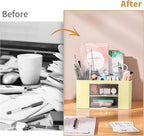Marbrasse Pen Organizer with 2 Drawer, Desk Organizers and Accessories with 5 - Image 6
